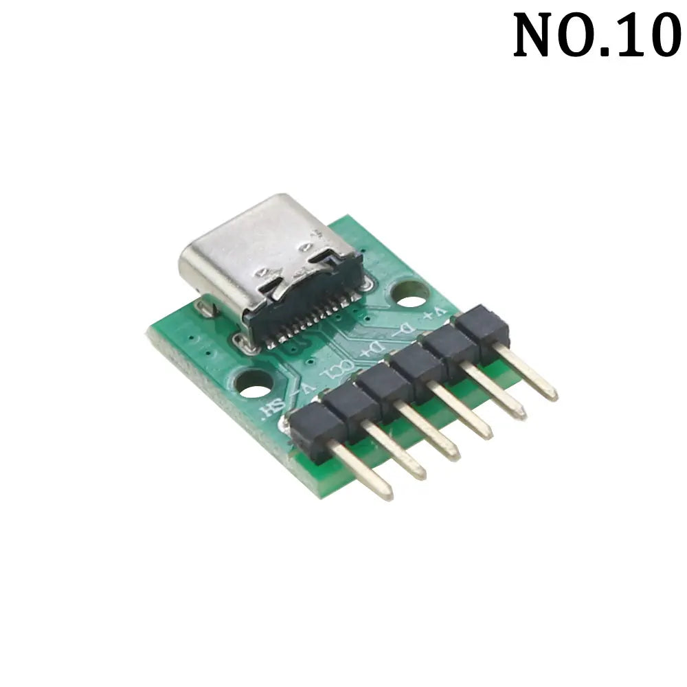 1Pcs USB 3.1 Vertical Straight Plug Double Side Positive Negative Plug Type-C Male/Female Test Board PCB Connector With Pin