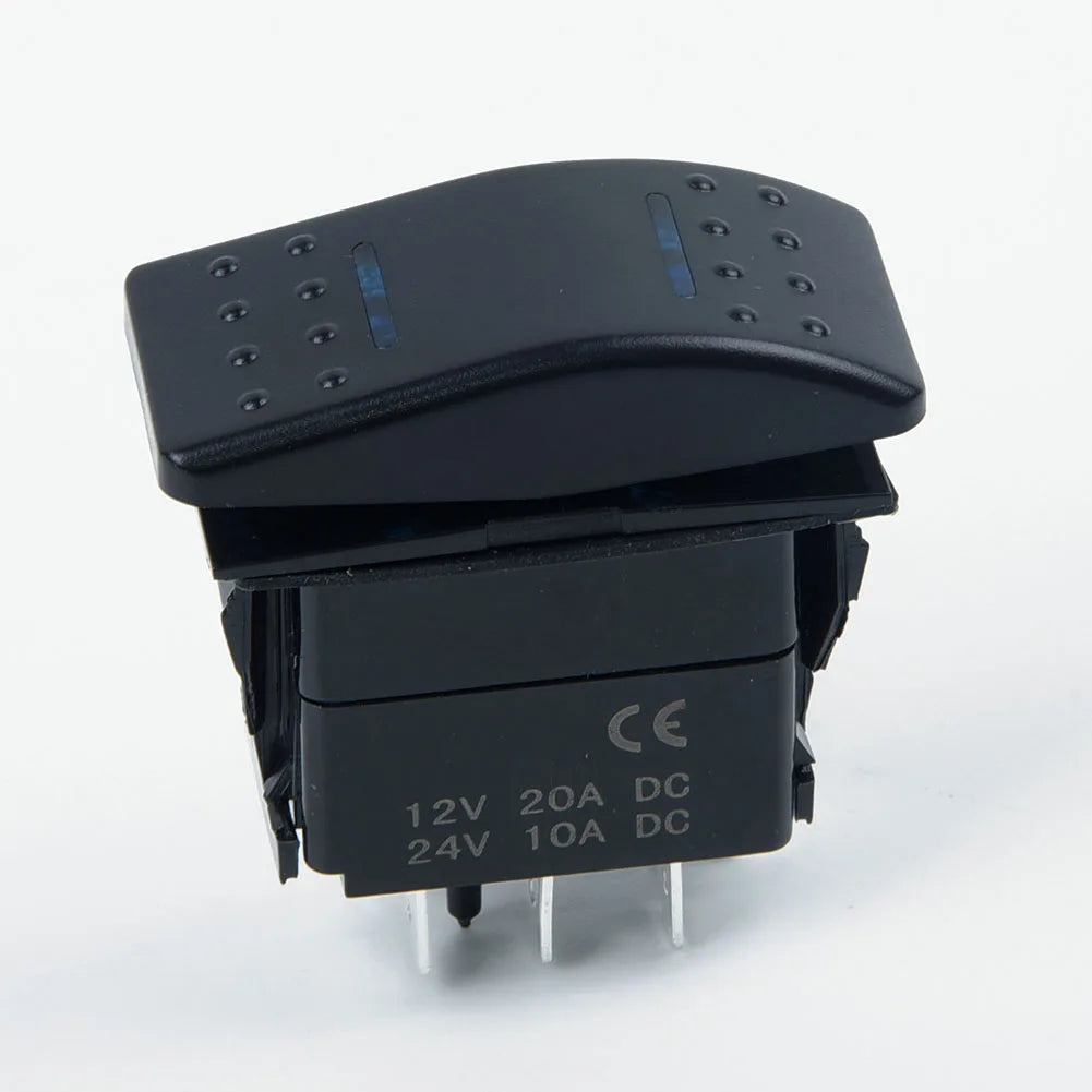 1X Rocker Switch 7Pin DPDT ON-OFF-ON 2 LED Rocker Switch Car Truck Marine Universal 12/24V Interior Car Controls Accessories