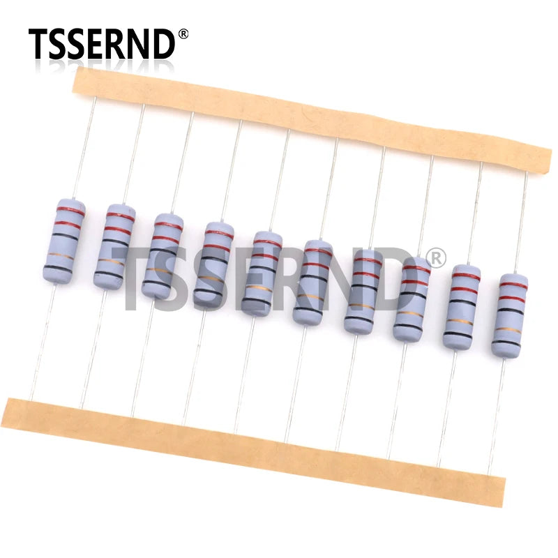 10pcs 3W 5% Wire Wound Resistor Fuse Winding Resistance 0.1R 0.1 0.15 0.22 0.33 0.47 0.5 1 2.2 4.7 6.8 10 22 33 47 51 68 100 Ohm