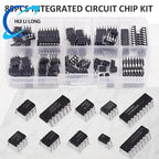 85PCS 10 Types NE555 LM324 LM393 UA741 ULN2803 LM358 LM386 NE5532 ULN2003 PC817 Integrated Circuit DIP IC Combination Chip Kit
