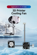 5015 Cooling Fan for Lab A1 A1mini Hotend Fan with Cable Rapid Cooler Fan 2510 Axial Fan Kit for X1 X1C P1P P1S 3D Printer Parts