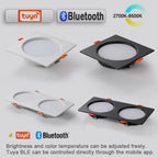 Square Embedded Downlight Dimmable Ceiling Tuya Bluetooth/Zigbee Matter Smart Lamp Lighting AC85V-260V Indoor Lighting