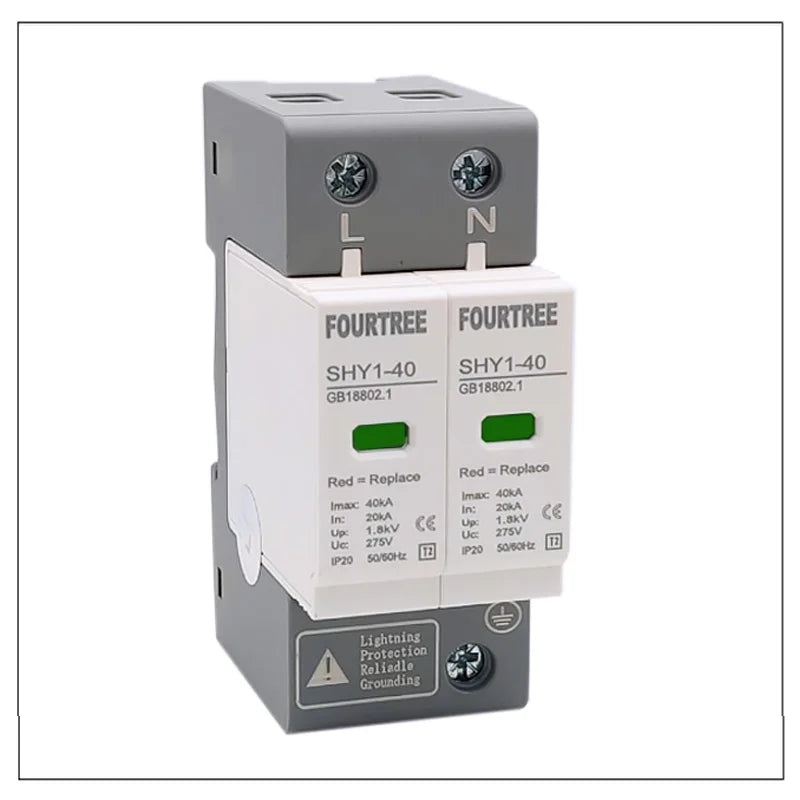 AC SPD Surge Protection 2P  4P 10〜20KA  20〜40KA 30KA〜60KA House Lightning Protector  Low-Voltage Arrester Device Laser Printing