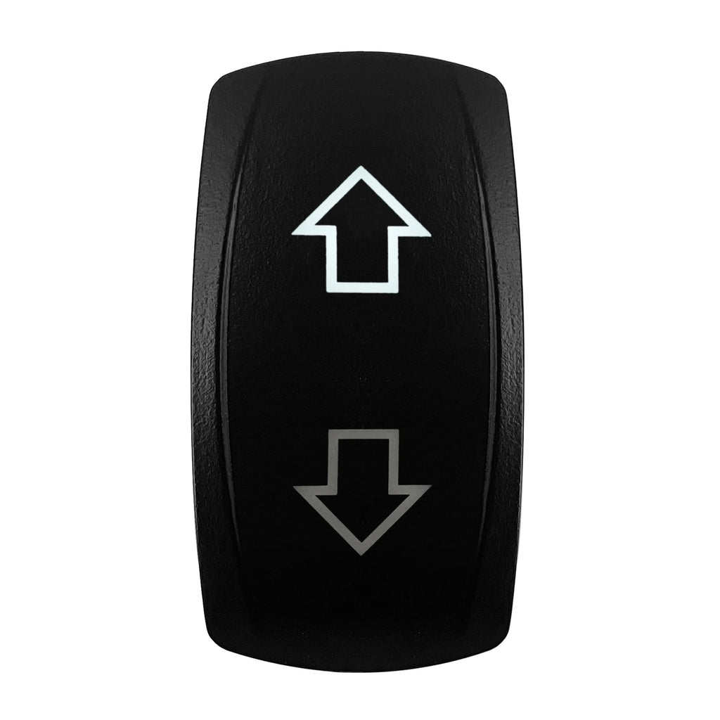 12V Arrow Up Down Rocker Switch White Led 7Pin On-Off-On, Momentary (On)-Off-(On) Toggle Switch Waterproof DPDT Button Switch