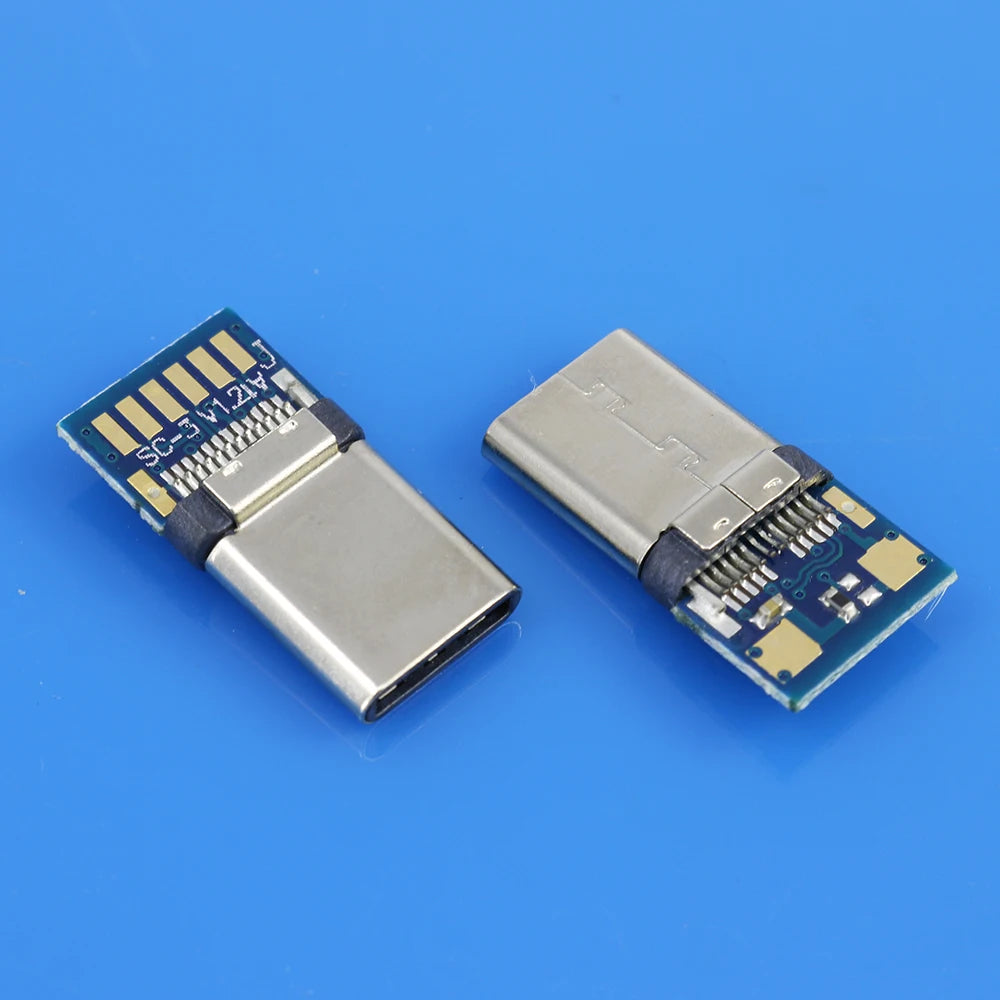 USB 3.1 Type C Connector 24 /8Pins Male/Female Socket Receptacle Adapter to Solder Wire & Cable 24 Pins Support PCB Board