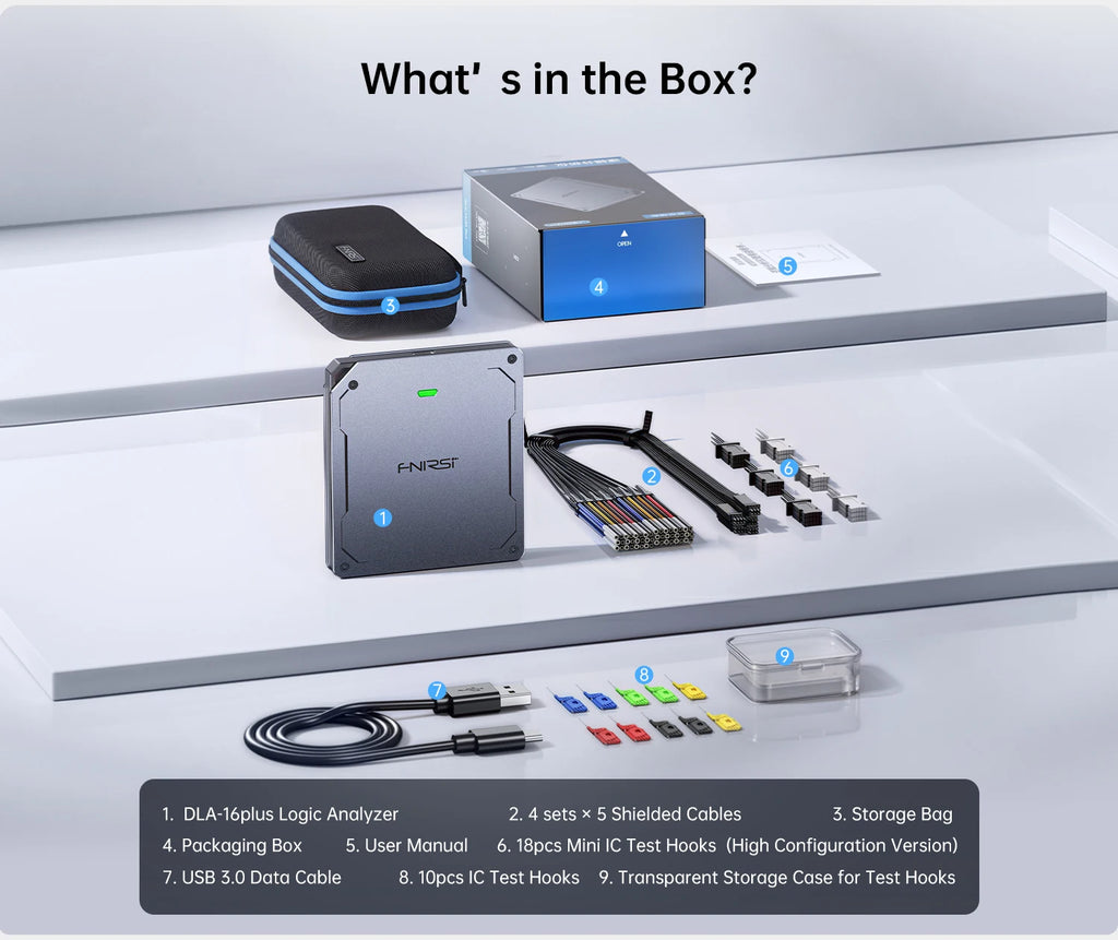 FNIRSI USB Logic Analyzer 16CH 32CH 1GHz Sampling 4Gbit Memory 120+ Protocol Decoder 4CH PWM Output Digital Debug Tool