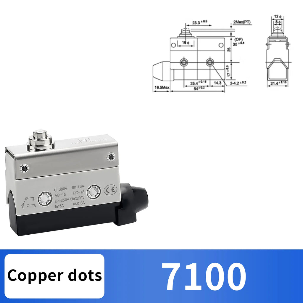 10Pcs Horizontal Limit Switch Long Hinge Roller Lever Momentary SPDT 1NO 1NC 380V 10A Industrial Travel Position Switch IP54