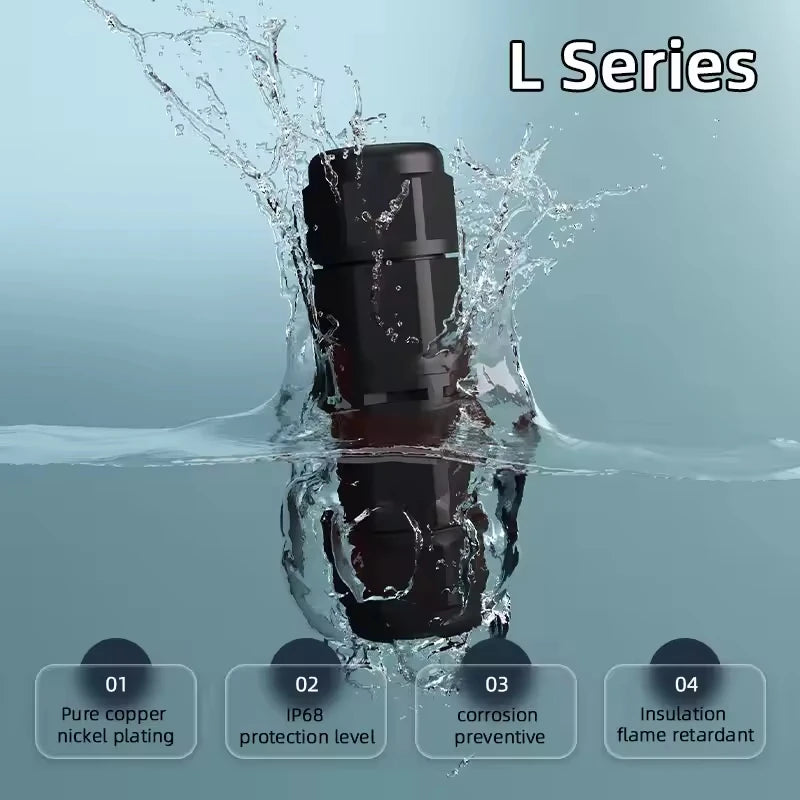 IP68 Waterproof Connector L20 20A LED Light Outdoor Cable Wire Quick Terminal Connector 2Pin 3Pin 4Pin 5Pin 6Pin Screw Wiring Ju