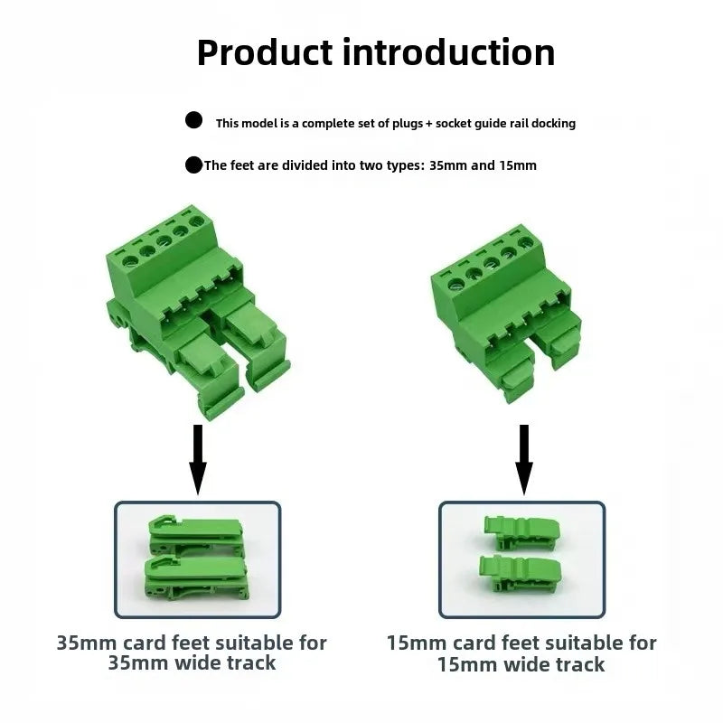 2EDG-UKR-5.08mm Rail Mounted Plug-in Terminal Block Connector 2EDG 5.08mm 2P 3P 4P5P-24Pin Screw Free Guide Rail Docking KD Plug