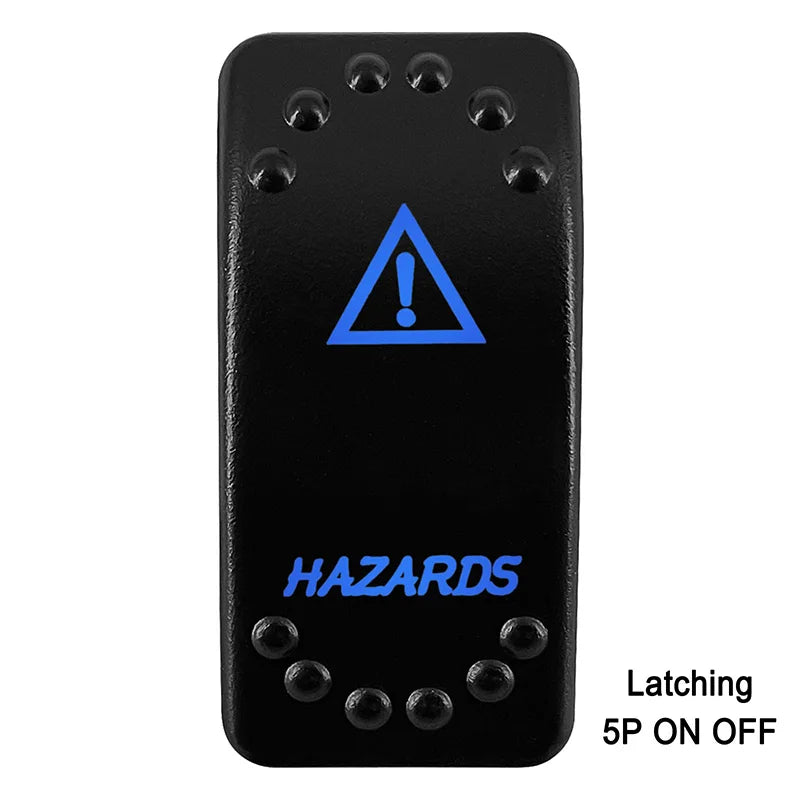 Waterproof Rocker Switch with Blue LED | 12V/24V Latching & Momentary (SPST/ DPDT) | for Marine, UTV, ATV, RZR, Automotive