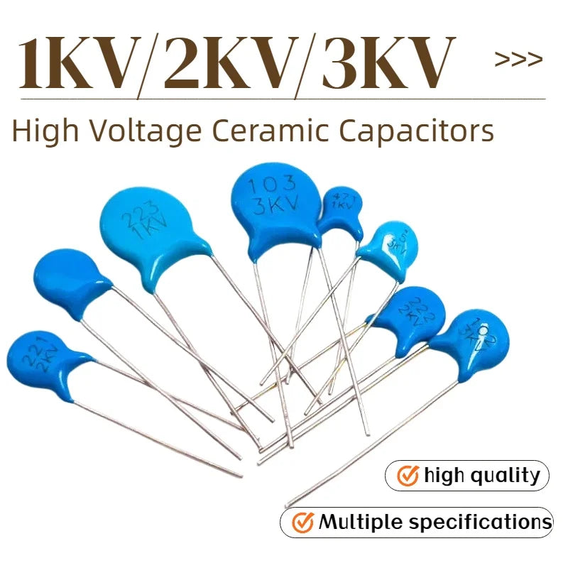 20PCS High Voltage Ceramic Capacitor 1000V  1KV 2KV 3KV 101K 151K 221K 331K 471K 561K 681K 821K 102M 152M 222M 332M 472M 103M