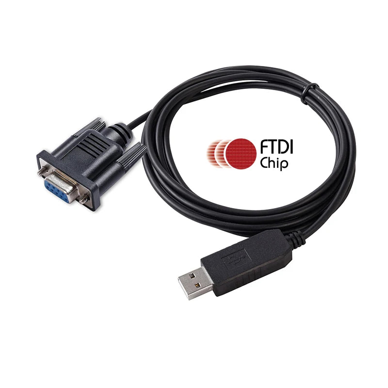 FTDI FT232RL USB to RS232 Serial Converter DB9 Female Cable Standard Pinout/Null Modem for Windows 7/8/8.1/10 Mac Android Linux