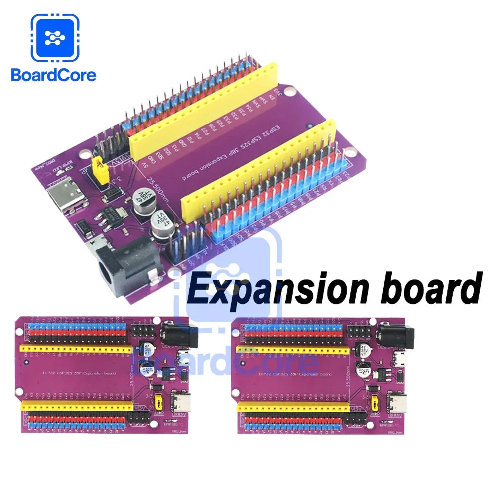 1/2/3PCS ESP32 Expansion Board TYPE-C/MICRO USB 38P Breakout Board, Dual USB Development Board 38PIN for ESP32 DIY Projects