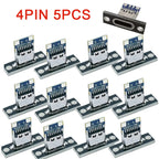 5/20Pcs USB Jack 3.1 Type-C 2Pin 4Pin Female Connector Jack Data Charging Port Small Electrical Charging Base with Fixing Plate