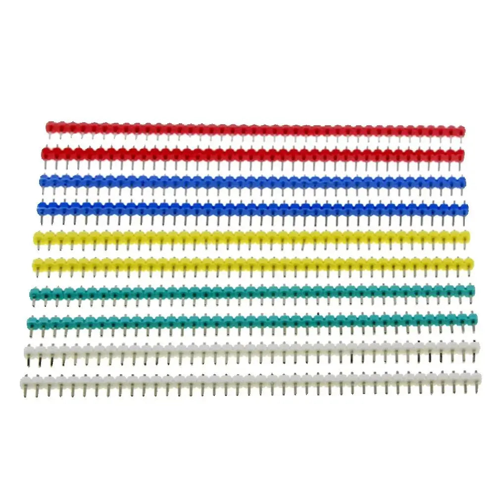 Hot Sale 40Pin 1x40 Single Row Male 2.54 Breakable Pin Header Connector Strip Colorful pin For Arduino Diy Kit