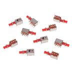 10pcs PS-22F03 Right Angle PCB Latching Push Button Switch DPDT Double Pole 6 Pin Self-locking Key Power Switches