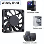6010 Fan 60x60x10mm DC 5V 60mm X 10mm Brushless Cooling Fan, Replacement 60mm Fan for Cooling DIY PC Computer Case