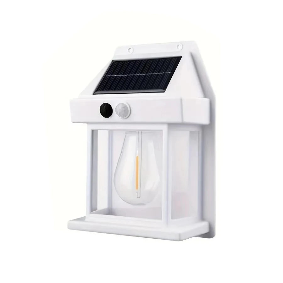 Solar Tungsten Night Lamp Intelligent Motion Sensor Wall Lamp 3 Lighting Modes Waterproof Courtyard Garden Decoration Lantern