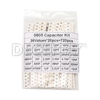 36Values 1pF-10uF Electronic Capacitor Set 1206 SMD Ceramic Capacitors Assortment Kit 22PF 47PF 22NF 100NF 2.2UF 4.7UF 0603 0805