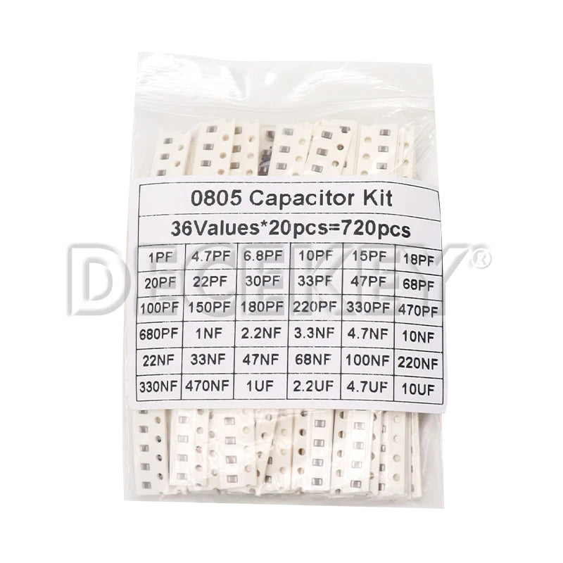 36Values 1pF-10uF Electronic Capacitor Set 1206 SMD Ceramic Capacitors Assortment Kit 22PF 47PF 22NF 100NF 2.2UF 4.7UF 0603 0805