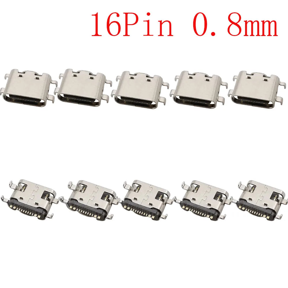 10Pcs USB Connector Type C Female Charging Port Jack 2P/6P/16P/24 Pin Soldering PCB SMD SMT DIY USB-C Socket Adapter