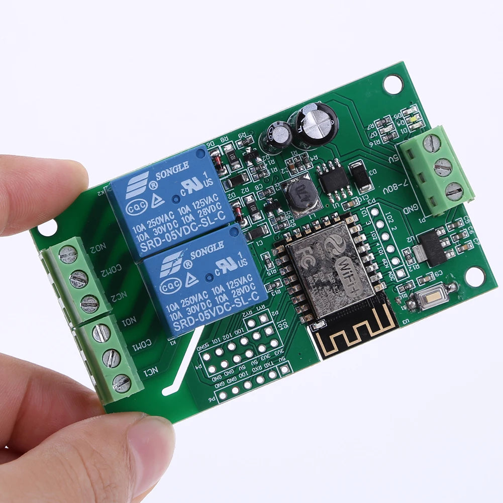 ESP8266 WIFI Relay Board Dual Channel ESP-12F Development Board DC 5V 10A Wireless Smart Relay Module Based on Arduino