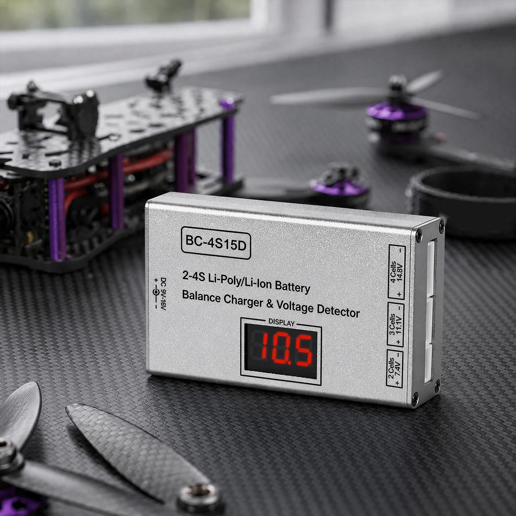 BC-4S15D Lipo Battery Balance Charger with Voltage Display Screen Lithium Lipo RC Balance Charger for 2-4S RC Batteries
