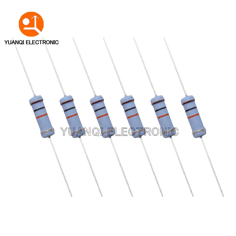 20pcs 2W Metal Oxide Film Resistor 5% 1R-10M 10R 100R 240R 470R 1K 2.2K 10K 24K 47K 100K 220K 1M 10 220 470 ohm Carbon Film