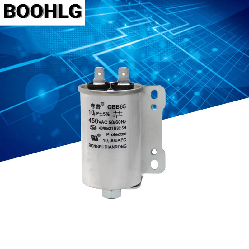 CBB65 Full-Automatic Washing Machine Start Capacitance 450V 8UF 10UF 11UF 12UF 13UF 14UF 15UF 16UF 20UF Single Insert With Screw