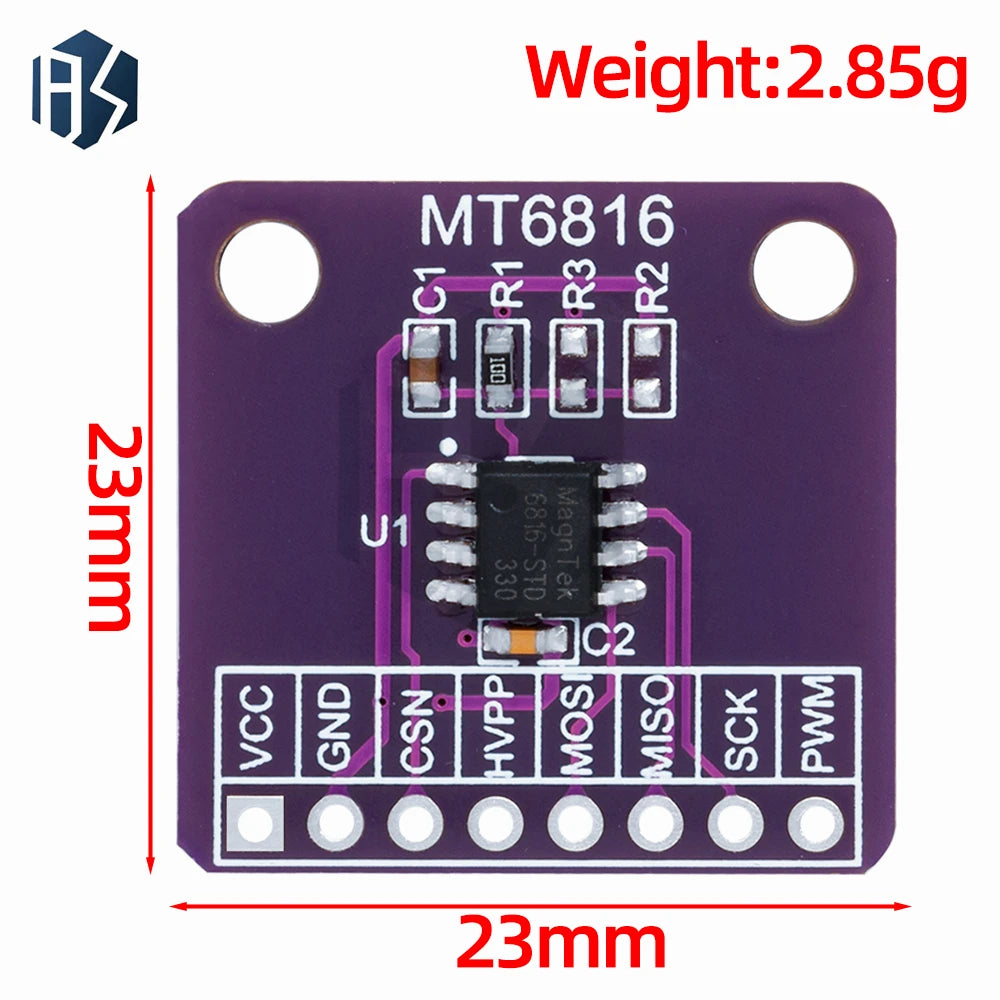 MT6816 High-Speed and High-Precision Magnetic Encoder Magnetic Induction Angle Measurement Sensor Module