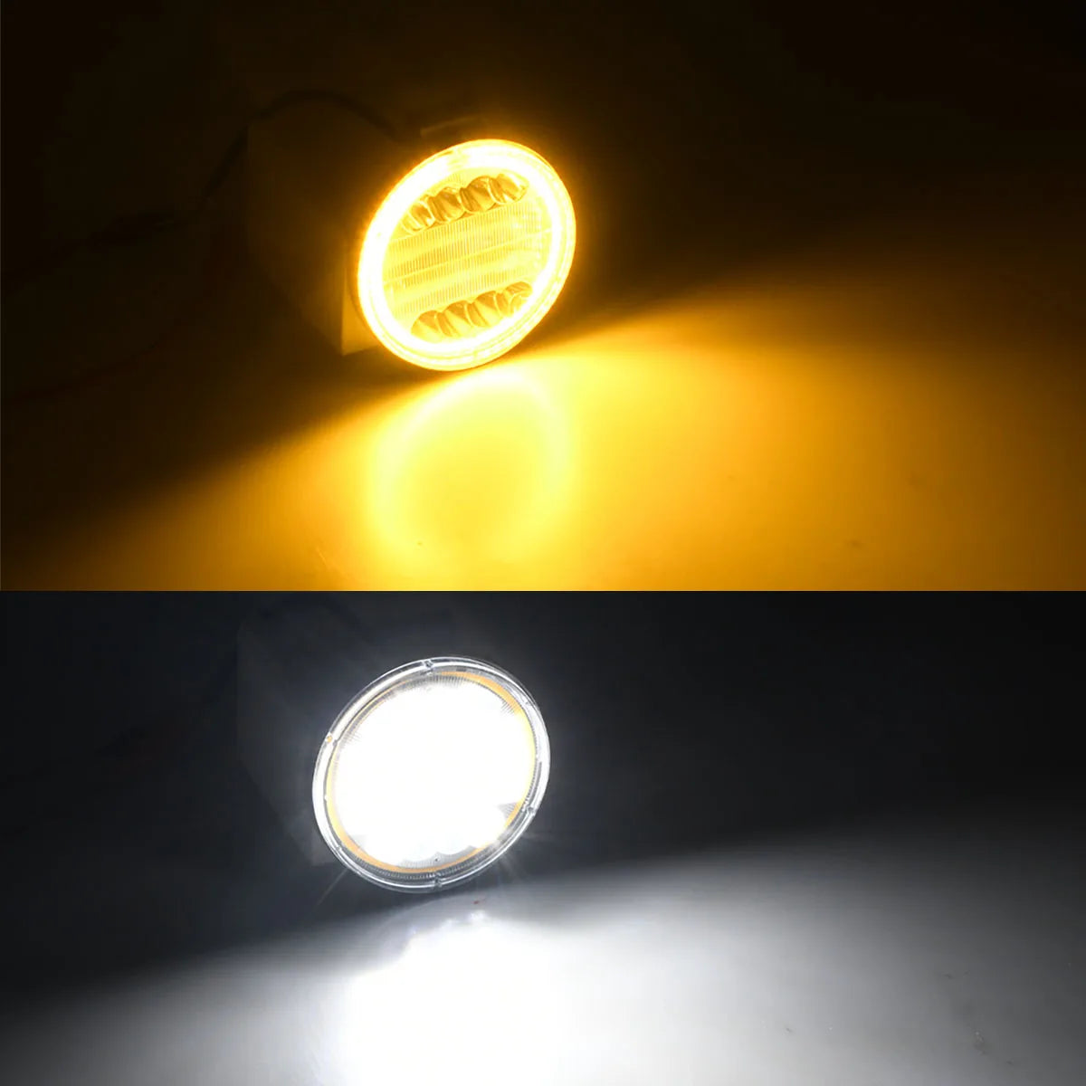 4-Inch LED Round Spot Work Light Combo Flood Driving Amber Fog Lamp For Truck SUV 4WD 4x4 LED Bar Offroad ATV Jeep Tractor