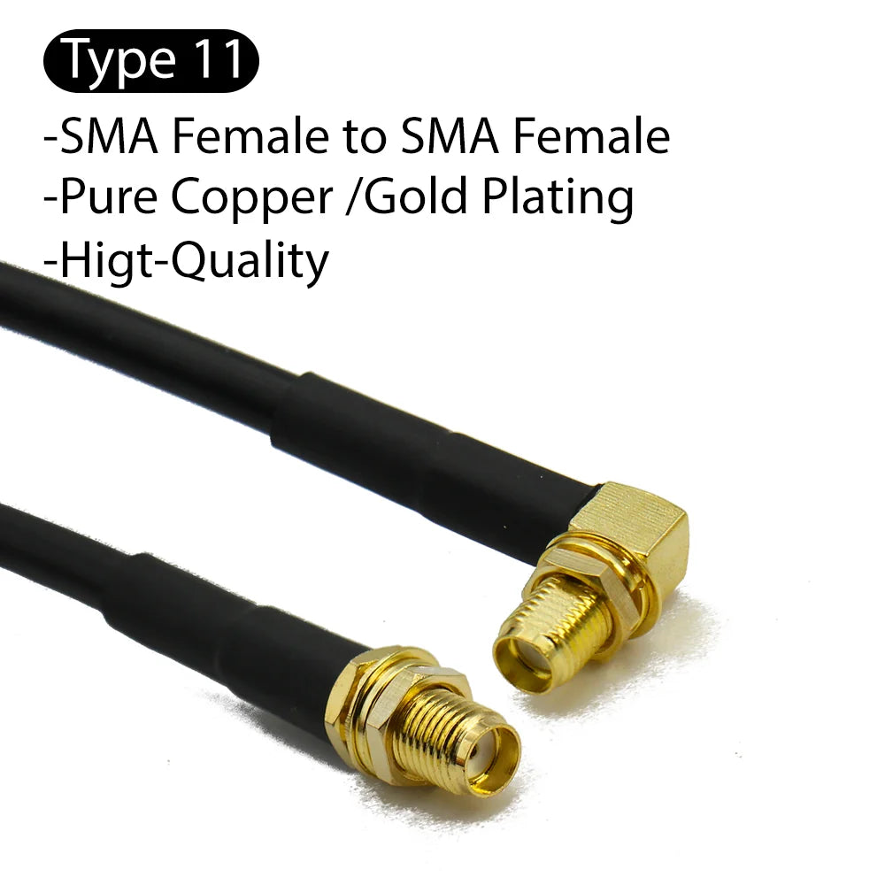 RG58 SMA to SMA Male Female RF Pigtail Jumper Cable Straight Right Angle Antenna Extension Wire for WiFi 3G 4G GSM Radio