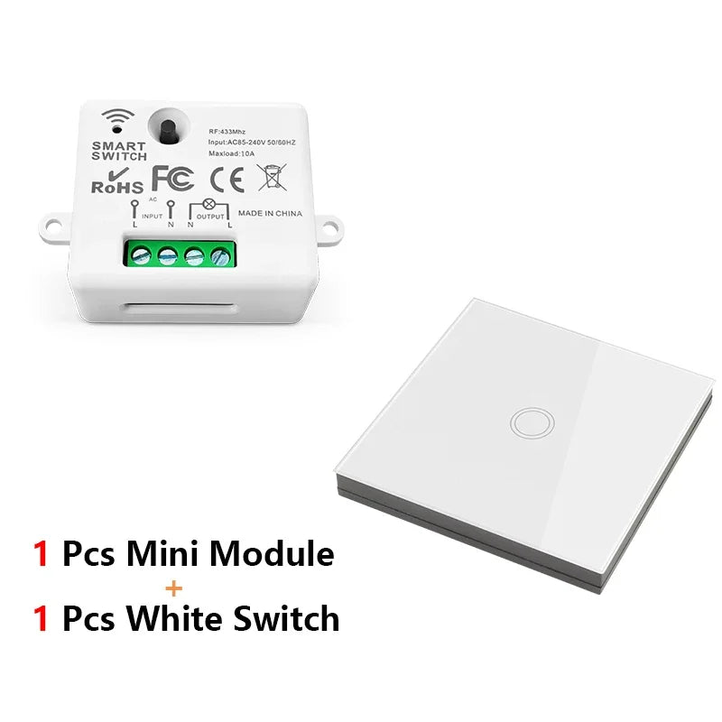 Diese 86 Switch Panel ON/OFF Touch Switch Wireless Light Switch 433Mhz Remote Control ,AC 85V~240V 10A Interruptor for Lighting