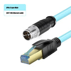 Waterproof M12 to RJ45 Network Line ip67 CAT7/CAT6A RJ45 to 4Pin 8Pin A/D/X Type Encoded Connector Cable Double Shielded Wire