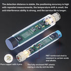 Cylindrical capacitive proximity switch with plug-in connector for detecting material liquid level with non-metallic sensing pla