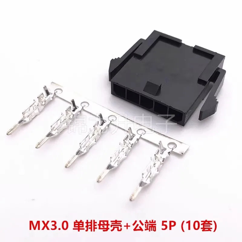 10Sets Mini 5557 Male 43025 MX3.0 Micro-fit 3.0 3.0mm Pitch Single Row Housing Female Terminals 2-6Pin Connector Kit