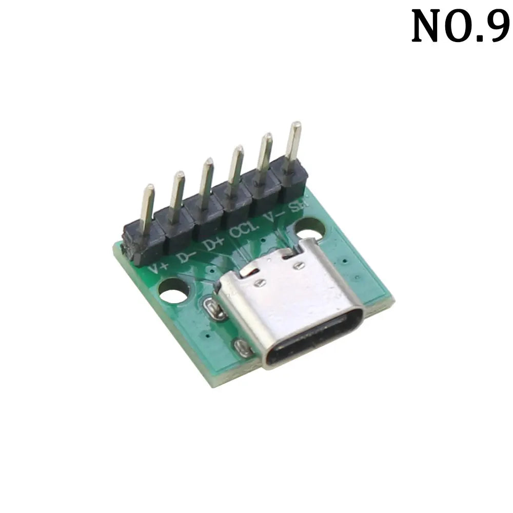 1Pcs USB 3.1 Vertical Straight Plug Double Side Positive Negative Plug Type-C Male/Female Test Board PCB Connector With Pin