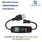 BLE WS2812B Controller BT Music for Pixel LED Strip Light SK6812 WS2811 WS2812 LED Light Strip USB 5V APP Remote Controller