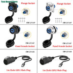 EW-LP16 Type-C USB 3.1 Female Socket Rear Nut Locking Jack Panel Mount Connector Waterproof Fast Charging Data Wire Cable 5A
