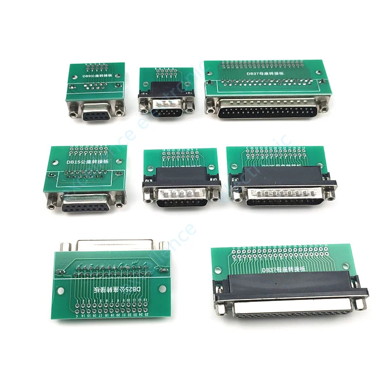 1/2/5PCS HDR DB9/DB15/DB25/DB37 Male Female Adapter Board VGA Interface to 2.54mm DIP Pin Header Test Board for PCB Circuit