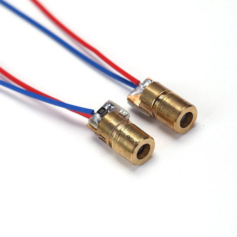 10Pcs/1PC 650nm 5mW Laser Module Head Industrial Class Point/Line/Cross Focusable Glass Lens Adjustable Laser Diode for Industri