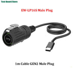 EW-LP16 Type-C Aviation USB 3.1 5A Female Socket Rear Nut Locking Jack Panel Mount Connector Waterproof Fast Charging Data Wire