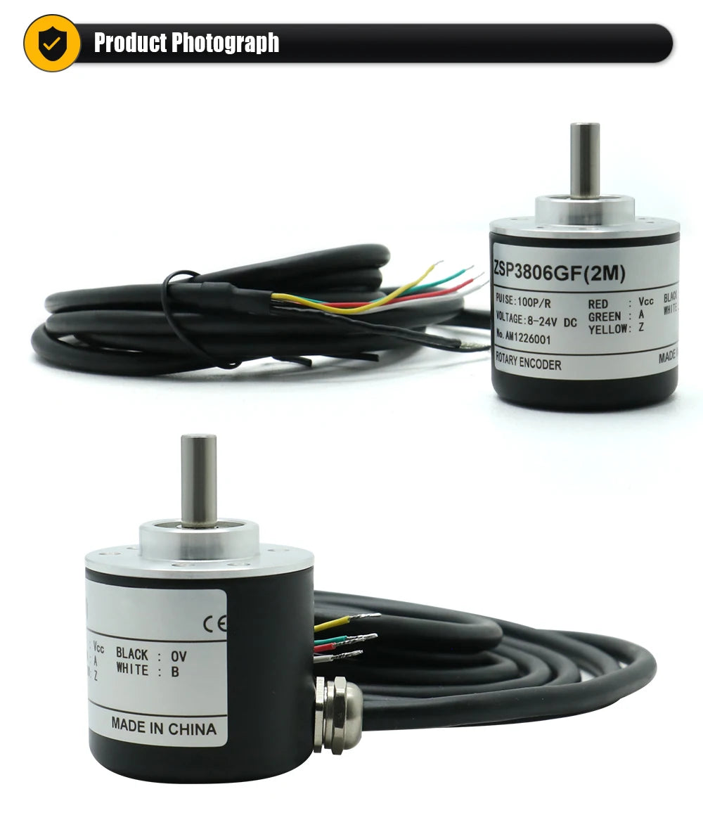 Photoelectric Incremental Rotary Encoder ZSP3806 2‑Phases Shaft 6mm Industrial Automation Equipment Encoder
