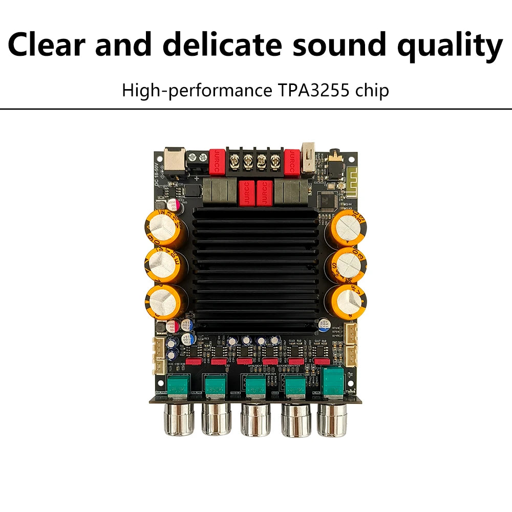 ZK-SUB600 BT Amplifier Board Module 2.0 Channel 300W+300W+Subwoofer Extension TPA3255 DC 18-50V with Subwoofer
