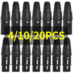 4/10/20pcs MIC Snake Plug Male Female Microphone Cable Connector XLR 3 Pin Wire Connector