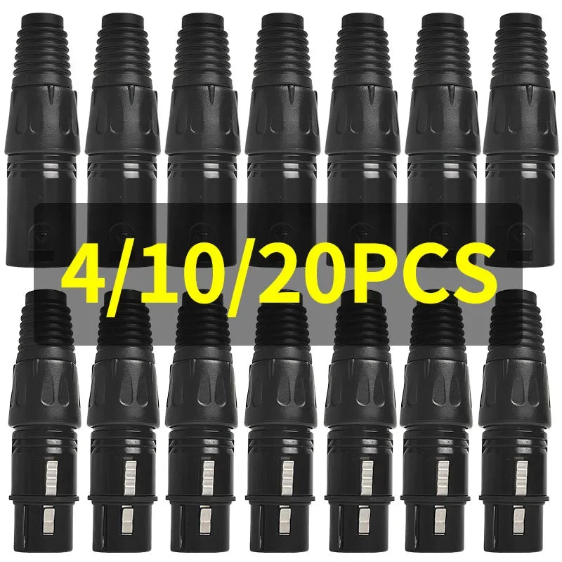 4/10/20pcs MIC Snake Plug Male Female Microphone Cable Connector XLR 3 Pin Wire Connector