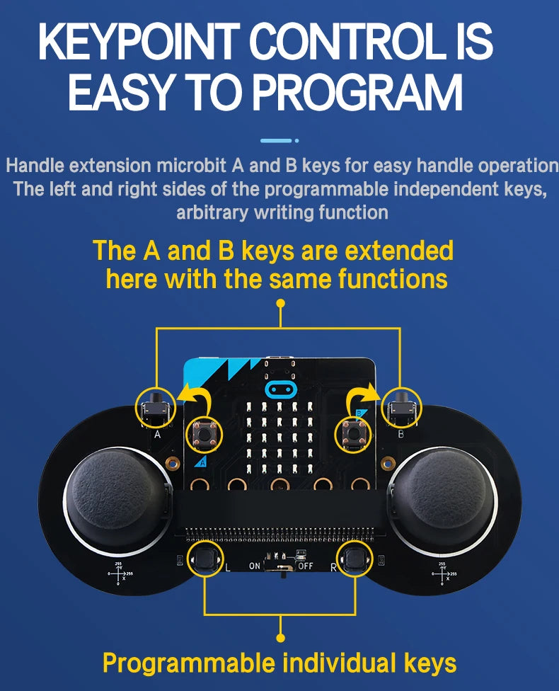 Basic Gamepad Microbit Joystick Handle With Button Rocker Can Control Micro:Bit Robot Car with Motor Buzzer for STEM