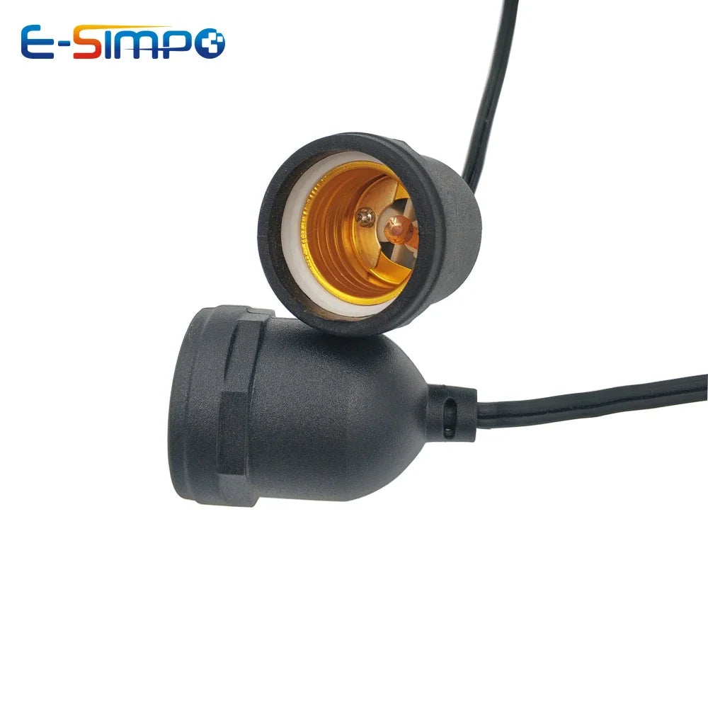 6pcs 12/20/30/50/100/200cm LED CFL Light String Flame Retard Durable Safe Waterproof E26 E27 Lamp Bulb Holder Socket
