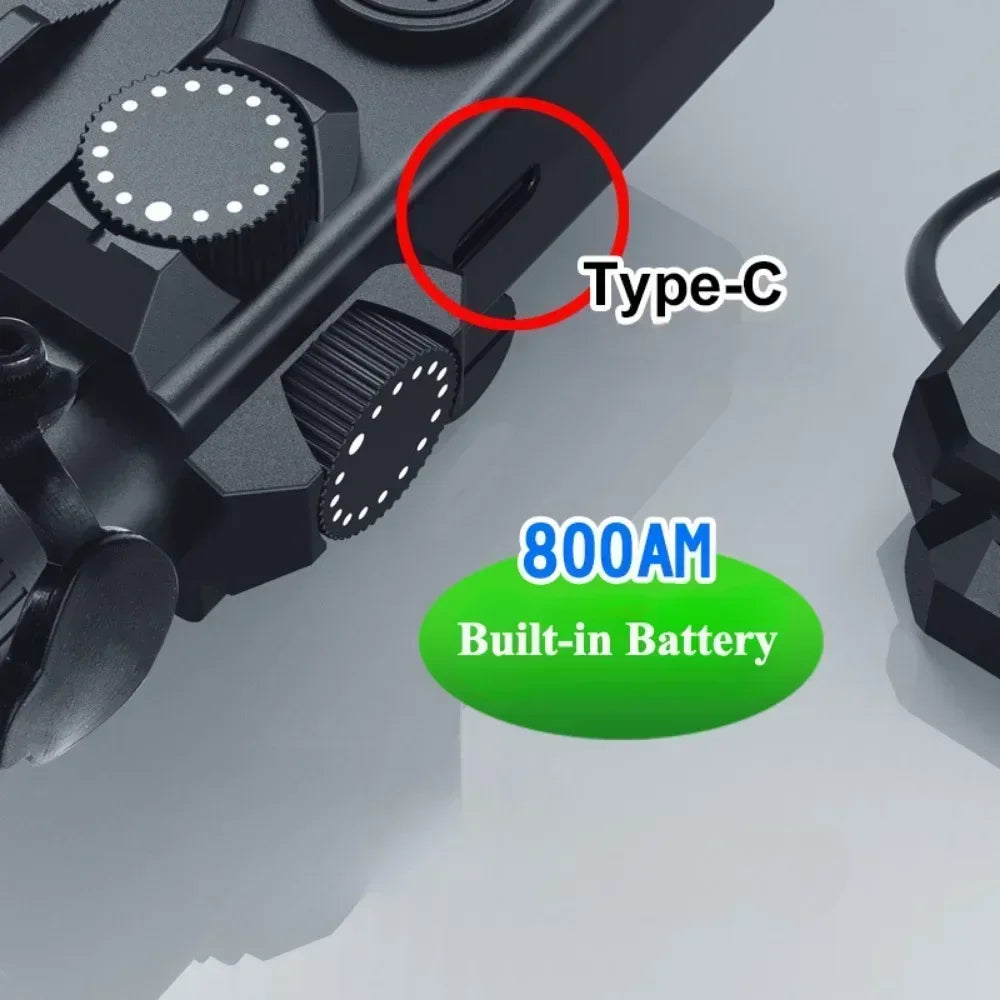 DBAL-A2 Red Green Laser Sight, White LED Flashlight Integrated Design, Aiming Indicator for 20mm Rail Outdoor Toy Parts