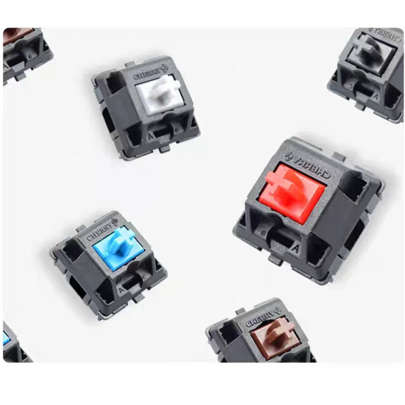 Original Cherry MX Mechanical Keyboard Switches Click Linear Tactile Red Brown Blue Silver Switch 3 Pin Black Shell For PC Gamer